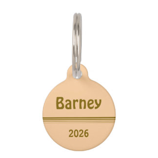Brown Beige - Name, Date, Phone Details Pet Tag