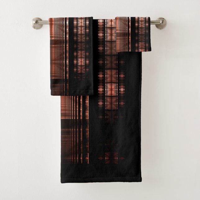 Brown Beige Orange Southwest Design  Bath Towel Set (Insitu)