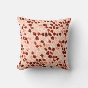 Brown Beige Pink Coral Orange Cushion