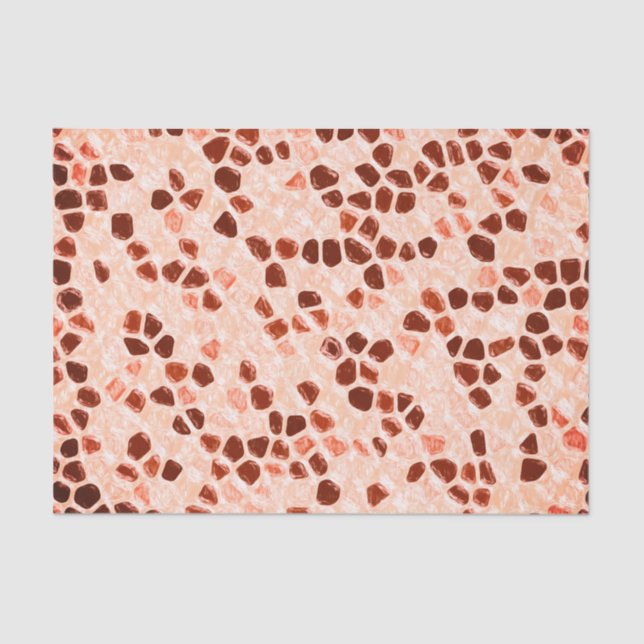 Brown Beige Pink Coral Orange Tissue Paper (Front)