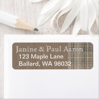 Brown Beige Plaid Return Address Label