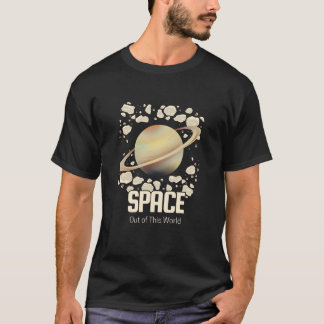 Brown Beige Saturn Planet T-Shirt