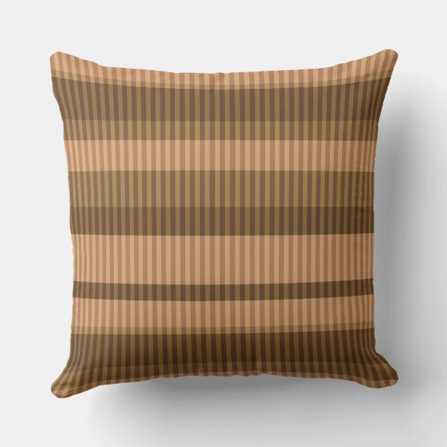  Brown beige shades striped vertical pattern Cushion (Back)
