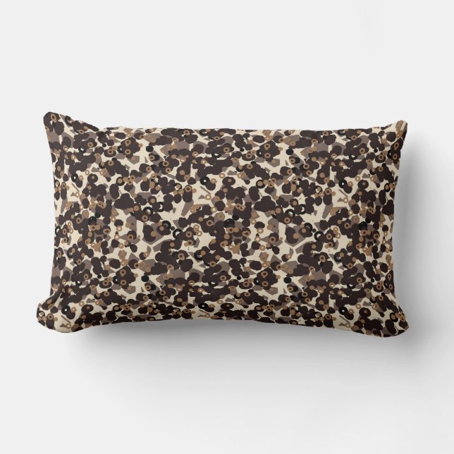 brown beige tan abstract lumbar cushion (Front)