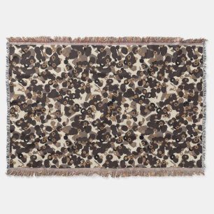 brown beige tan abstract throw blanket