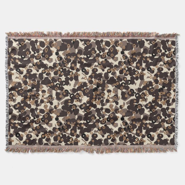 brown beige tan abstract throw blanket (Front)