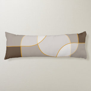 Brown, Beige, Tan & Gold Abstract Arch Pattern Body Cushion