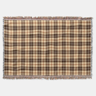Brown beige Tartan plaid Throw Blanket