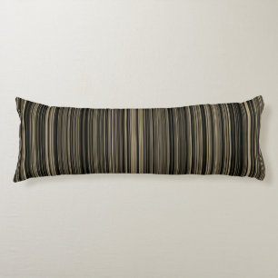 Brown Beige taupe retro stripe body pillow