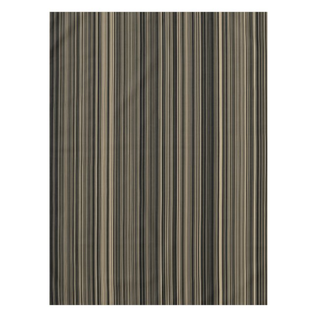Brown Beige taupe retro stripe table cloth (Front)