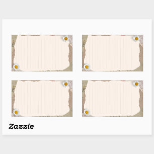 Brown Beige Vintage Scrapbook Lined Notes Rectangular Sticker