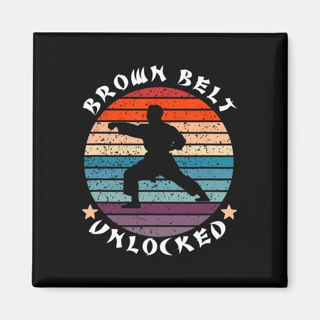 Brown Belt Level Unlocked Achievement Karate Keep  Magnet (Front)