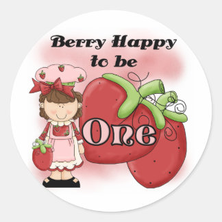 Brown Berry First Birthday Tshirts and Gifts Classic Round Sticker
