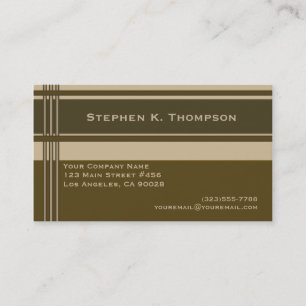 Brown Biege Professional Stripes Block Business Card