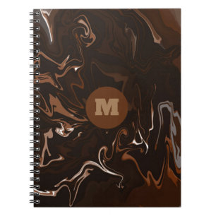 Brown, Black and Grey Swirls Notebook