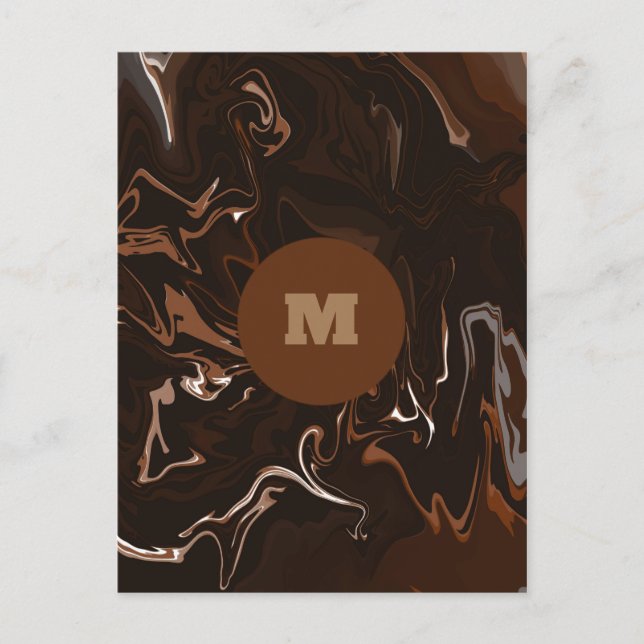 Brown, Black and Grey Swirls Postcard (Front)