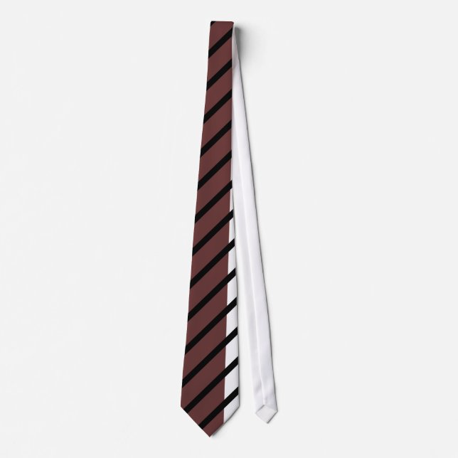 Brown, black and white - A classic striped tie (Front)