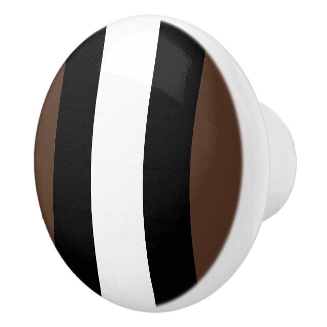 Brown, black and white stripes  ceramic knob (Right)