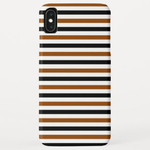 Brown Black and white stripes design Case-Mate iPhone Case