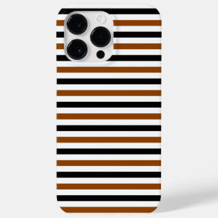 Brown Black and white stripes design Case-Mate iPhone 14 Pro Max Case