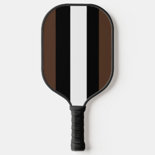 Brown, black and white stripes pickleball paddle