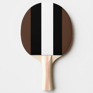 Brown, black and white stripes ping pong paddle