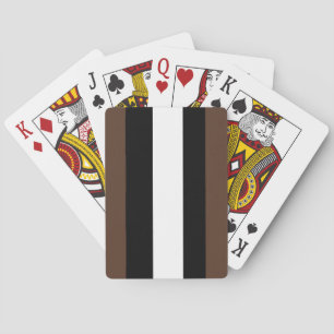 Brown, black and white stripes  playing cards