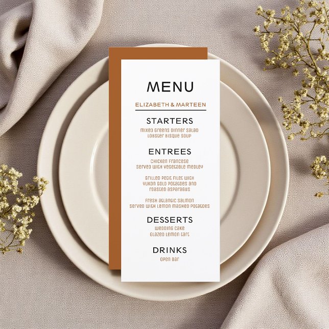 Brown Black Autumn Wedding Menu (Creator Uploaded)