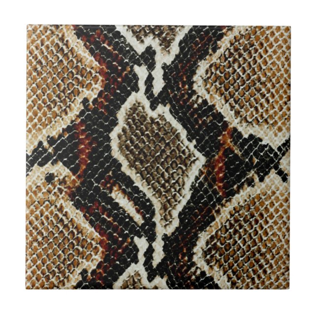 brown black beige animal print snake print tile (Front)