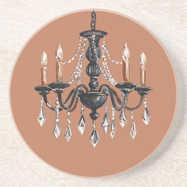 Brown Black Chandelier Coaster (Front)
