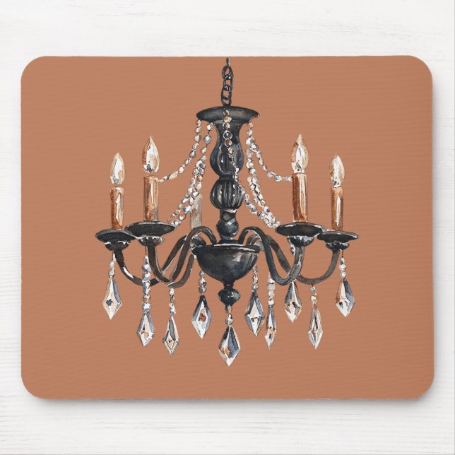 Brown Black Chandelier Mouse Pad (Front)