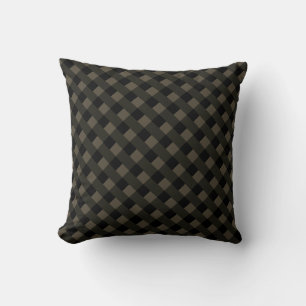 Brown Black Checked - Cushion