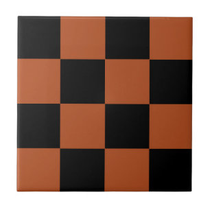 Brown Black Chequered Check Pattern Tile