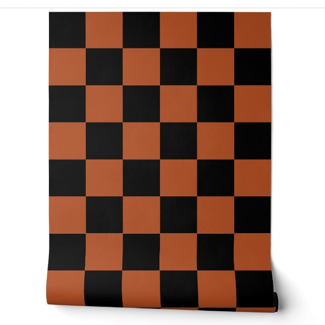 Brown Black Chequered Check Wall Decor (Unrolling)