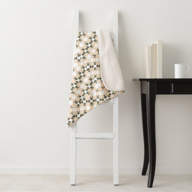 Brown Black Chic Design Sherpa Blanket (In Situ)