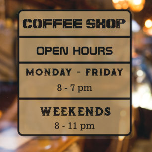 Brown & Black Coffee Shop open Times 