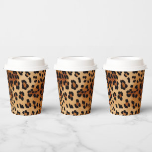 Brown Black Cream Leopard Print Paper Cups