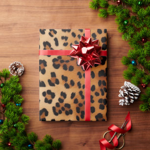 Brown Black Cream Leopard Print Wrapping Paper