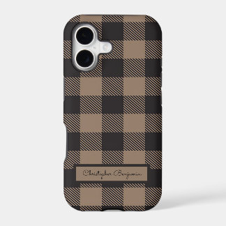 Brown Black Gingham Buffalo Plaid Farmhouse