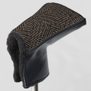 Brown black grey abstract golf head cover