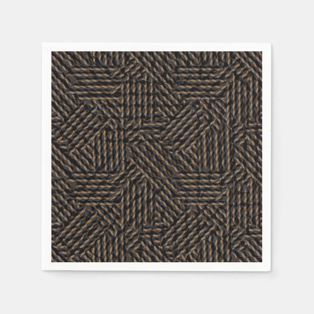 Brown black grey abstract  napkin (Front)
