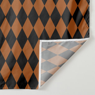 Brown Black Harlequin Diamonds Checkers Design Fabric