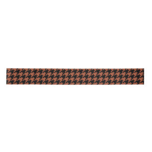 Brown Black Houndstooth Plaid  Satin Ribbon