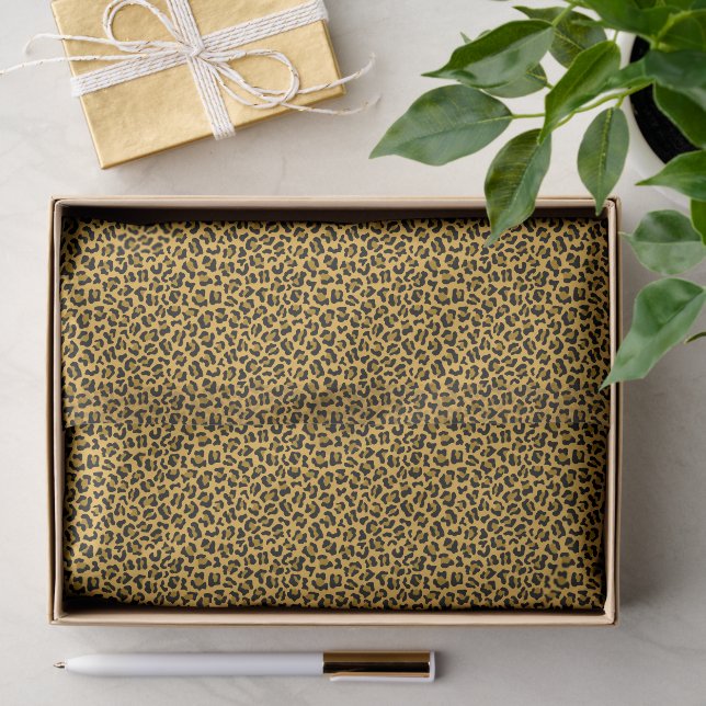 Brown black leopard skin pattern tissue paper (Gift)
