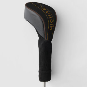 Brown &black Monogram and Name Personalised  Golf Head Cover