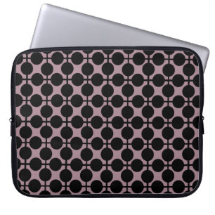 brown black polka dot check pattern fashion laptop sleeve
