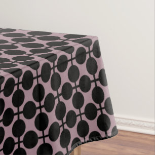 brown black polka dot check pattern fashion tablecloth