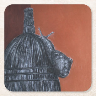 Brown Black Rustic Art  Custom Square Coasters