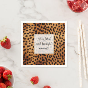 Brown Black Safari Cheetah Leopard Animal Napkin