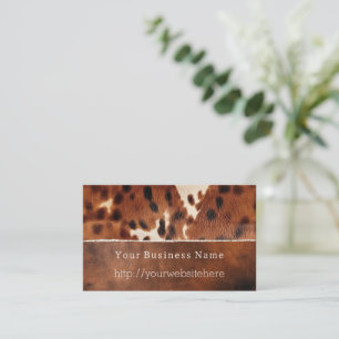 Brown Black Southwest Cowhide Business Card